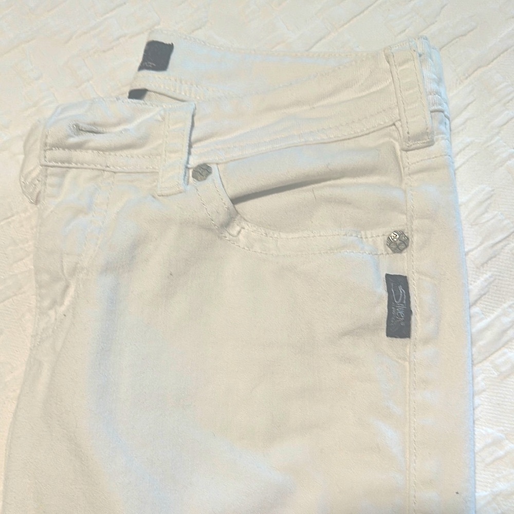 Silver Jeans White Denim- crop